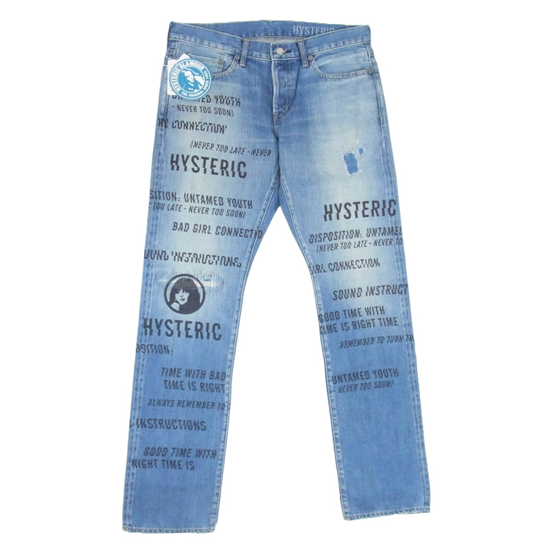 美品✨ ヒステリックグラマー ヒスガール デニムパンツ 加工 グラフィック SP加工スリムデニムパンツ|HYSTERIC GLAMOUR WOMEN | HYSTERIC GLAMOUR