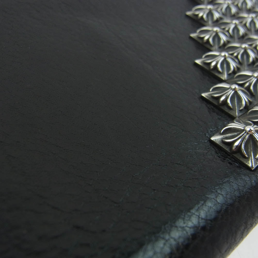 CHROME HEARTS クロムハーツ(原本無) REC F ZIP ゼロピラミッド スタッズ コーナー ラウンドファスナー ダガージップ ロングウォレット ブラック系【中古】