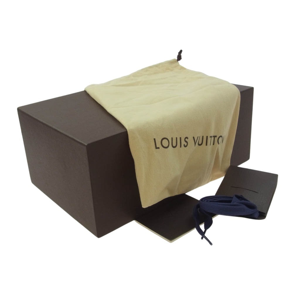 LOUIS VUITTON ルイ・ヴィトン BA0047 レザー ローカット スニーカー ダークブラウン系 パープル系 6.5【中古】