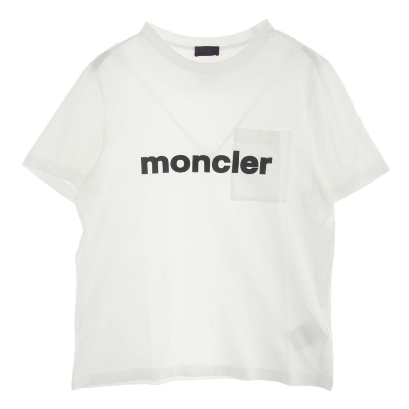 【美品】MONCLER Tシャツ マグリア ポケット ホワイト シルバー L MONCLER モンクレール MAGLIA T-SHIRT マグリア ロゴ ポケット