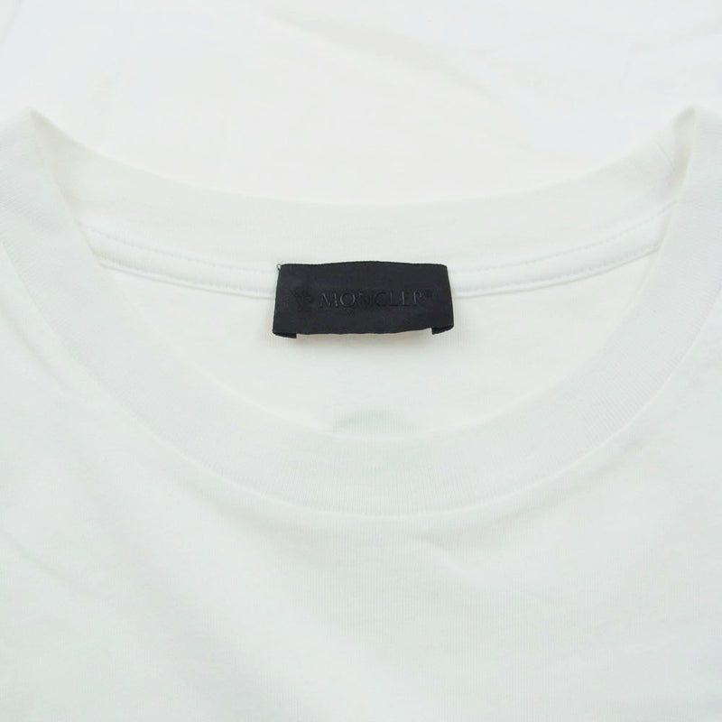 【美品】MONCLER Tシャツ マグリア ポケット ホワイト シルバー L MONCLER モンクレール MAGLIA T-SHIRT マグリア ロゴ ポケット