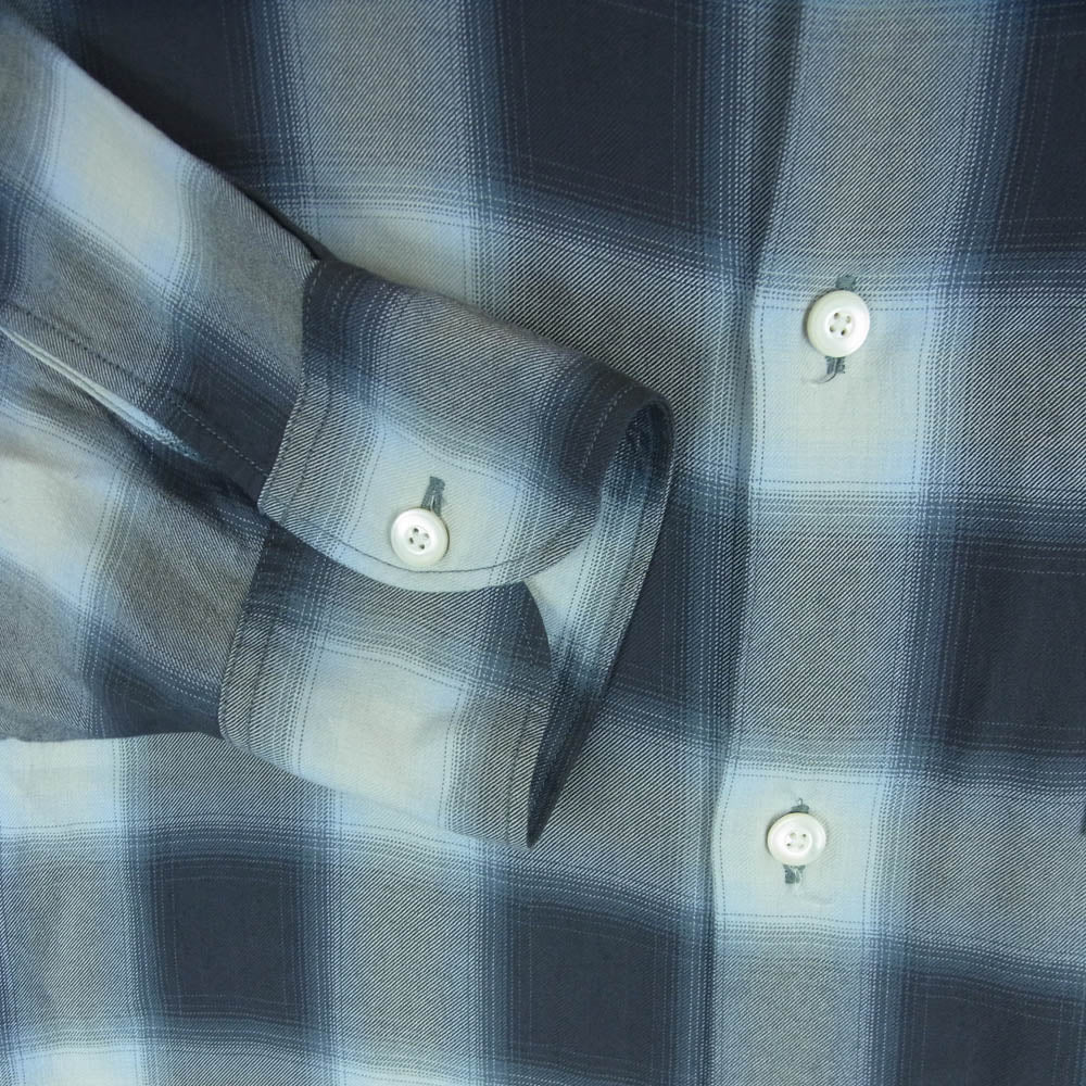 blurhms ブラームス 23SS BHS23S016 Rayon Check Shirt レーヨン オンブレ チェック 長袖 シャツ グレー系 2【中古】