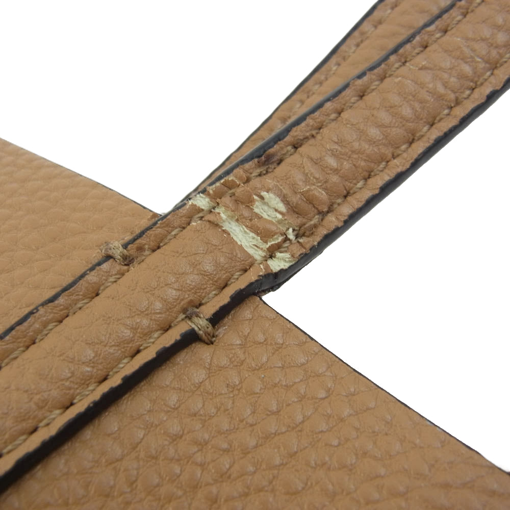 ARMANI アルマーニ 6A074 942034 Exchange エクスチェンジ レザーポーチ付 レザー トート バッグ ベージュ オレンジ ブラウン系【中古】