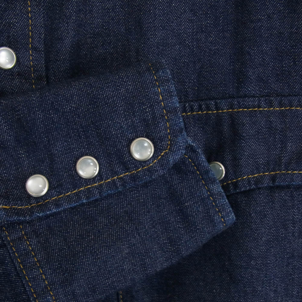 MAISON MARGIELA メゾンマルジェラ 22AW S50DL0522 S30815 1 10 ライン ワイドカラー 長袖 デニム シャツ インディゴブルー系 38【中古】