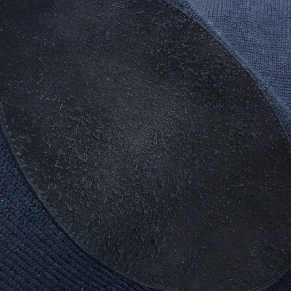 MAISON MARGIELA メゾンマルジェラ 21AW S50HA1029 S17835 スウェード エルボー パッチ ハイネック ウール ニット セーター ネイビー系 S【中古】