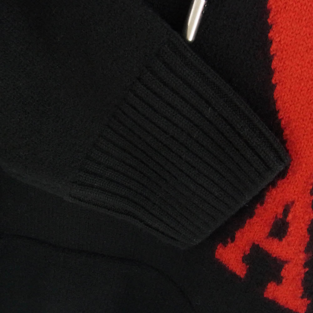 AMI PARIS アミパリス UKS802.018 Alexandre Mattiussi AMI DE COEUR KNIT HOODIE ハートフレンドロゴ ニットフーディ プルオーバー パーカー ブラック系 M【中古】