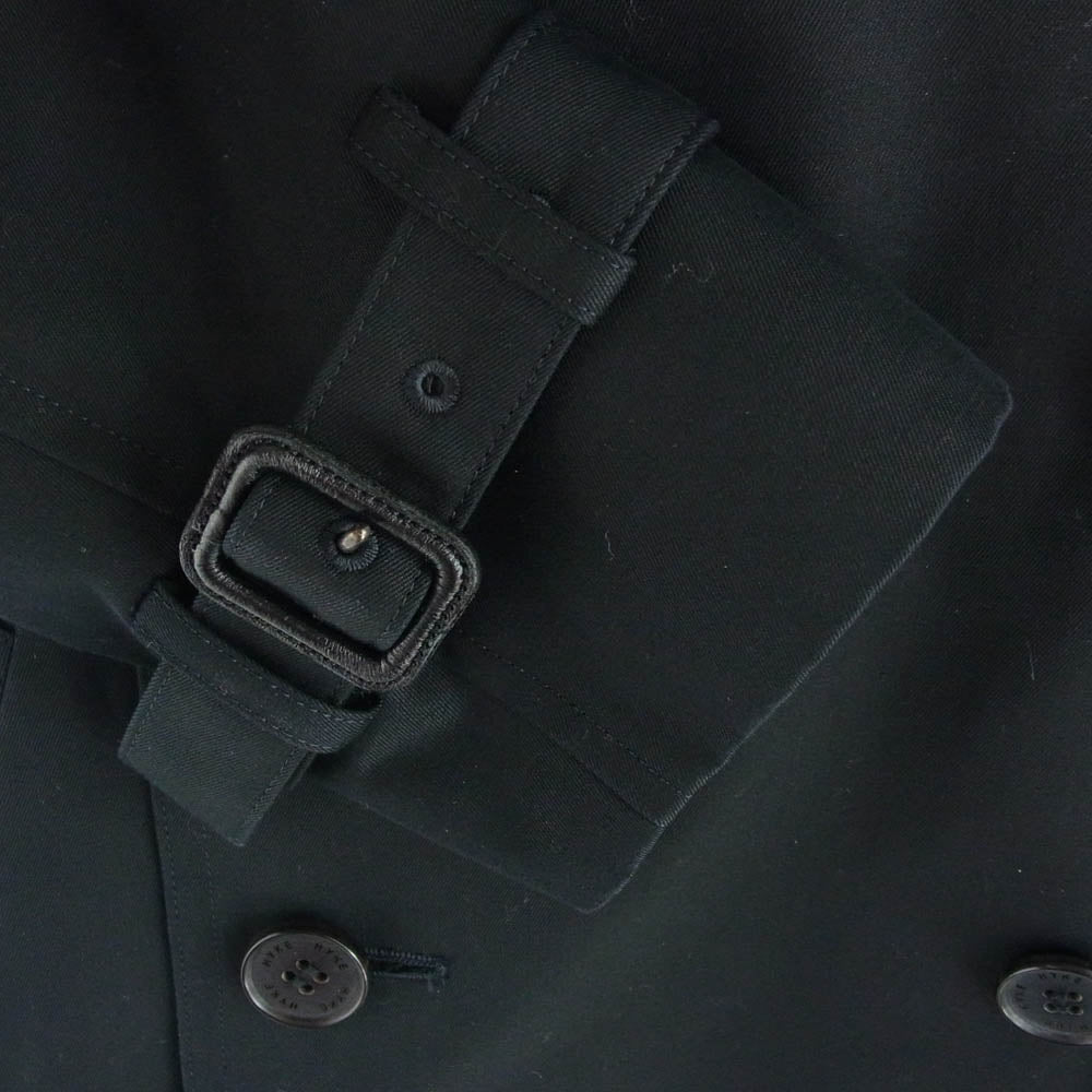 HYKE ハイク 17005 TRENCH COAT トレンチ ロング コート ブラック系 1【美品】【中古】
