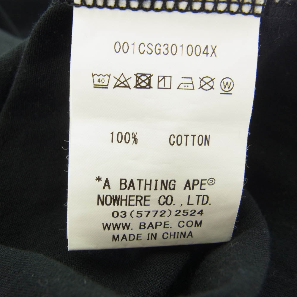 A BATHING APE アベイシングエイプ 001CSG301004X BAPE プリント Tシャツ カットソー 半袖 マルチカラー ブラック系 L【中古】