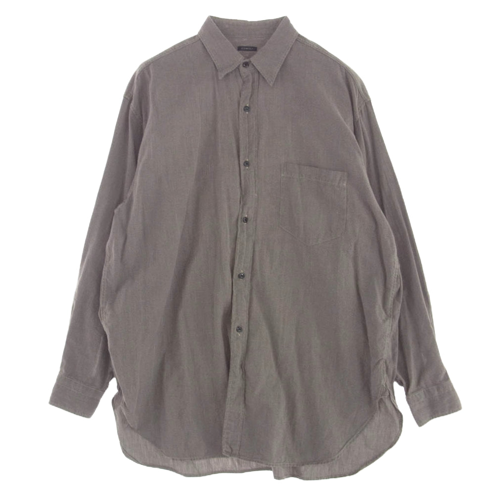 COMOLI コモリ 24SS Z01-02004 ヨリ杢 ワークシャツ ダークブラウン系 3【中古】 COMOLI コモリ 24SS Z01-02004 ヨリ杢 ワークシャツ ダークブラウン系