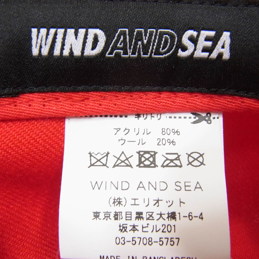 WIND AND SEA ウィンダンシー sea刺繍 6パネル スナップバック キャップ レッド系【中古】