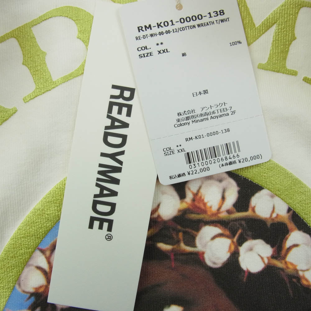 READY MADE レディメイド RE-DT-WH-00-00-12 × DENIM TEARS COTTON WREATH T-SHIRT 半袖カットソー Tシャツ ホワイト系 XXL【新古品】【未使用】【中古】