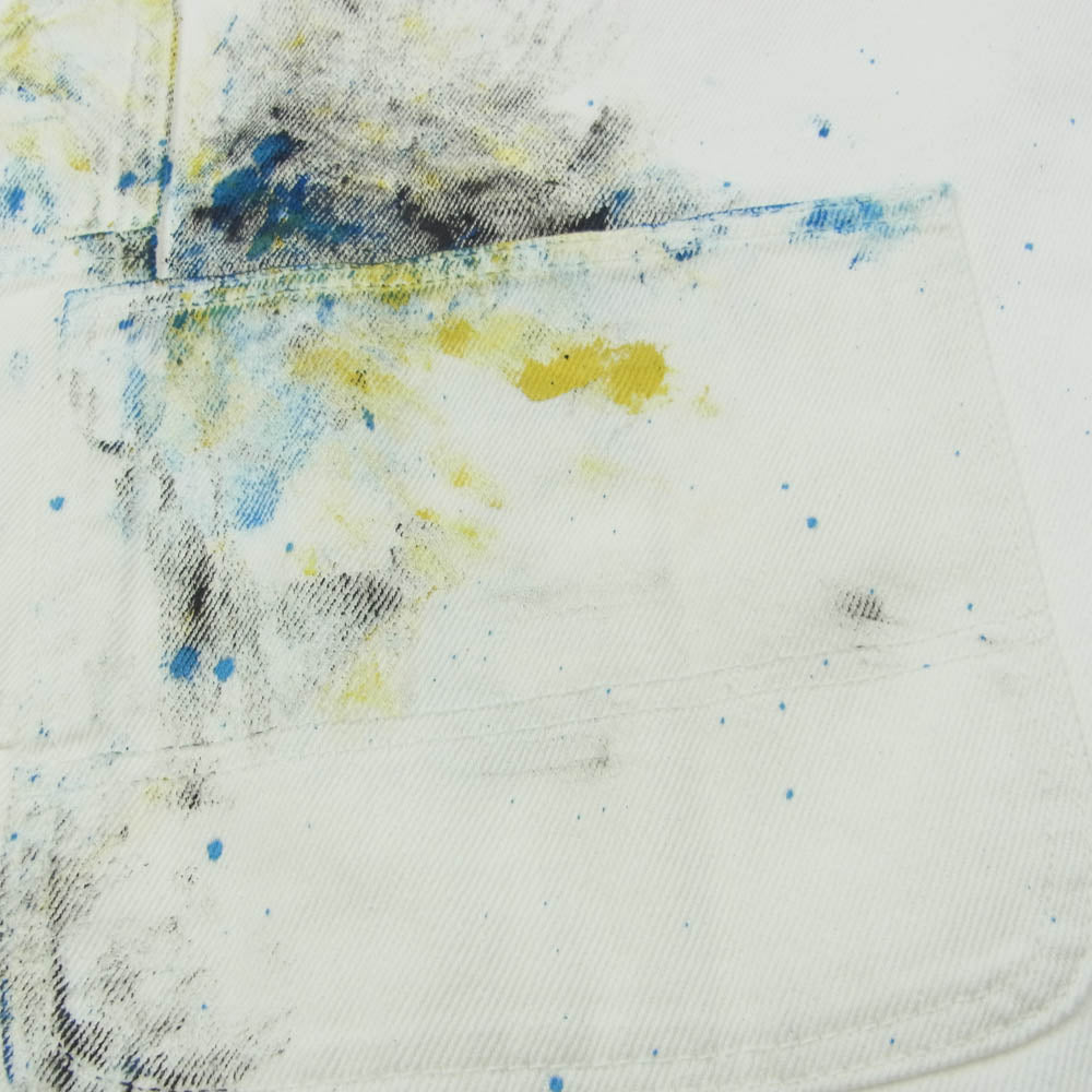 atmos アトモス COOK HANDMADE PAINT DENIM ハンドメイド ペイント デニム エプロン ホワイト系【新古品】【未使用】【中古】