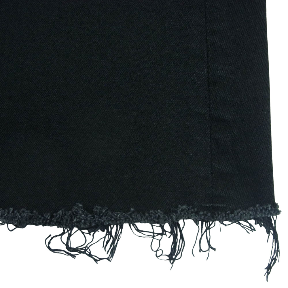 YANUK ヤヌーク 57132313 Aライン ブラック デニム ストレッチ マキシ スカート 日本製 ブラック系 CBK S【中古】