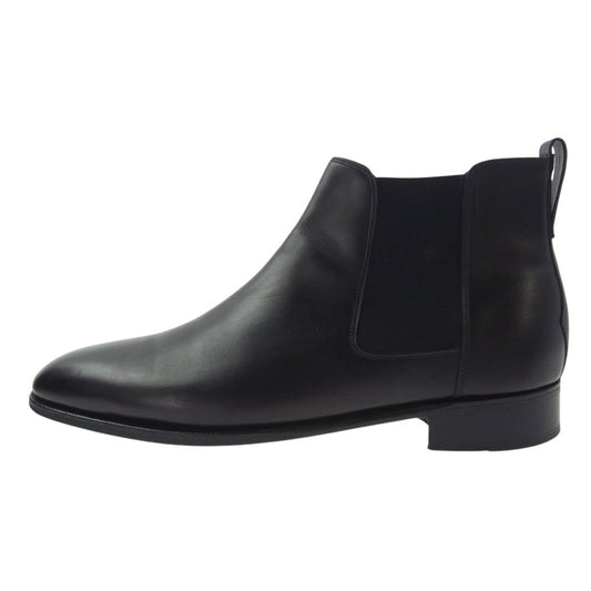 John Lobb ジョンロブ TUDOR チューダー レザー プレーントゥ サイドゴア ブーツ ブラック系 9 1/2E【中古】