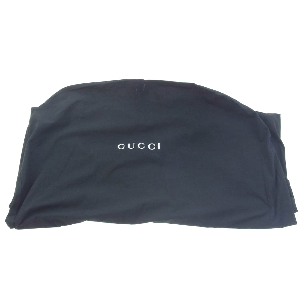 GUCCI グッチ ラムスキン レザー ロングコート 裏地カシミヤ混ウール ブラック系 52【中古】