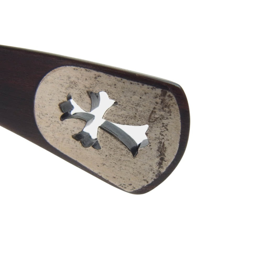 CHROME HEARTS クロムハーツ(原本無) SS-WEB AXE エボニーウッド テンプル アイウェア 眼鏡 メガネ ダークブラウン系【中古】