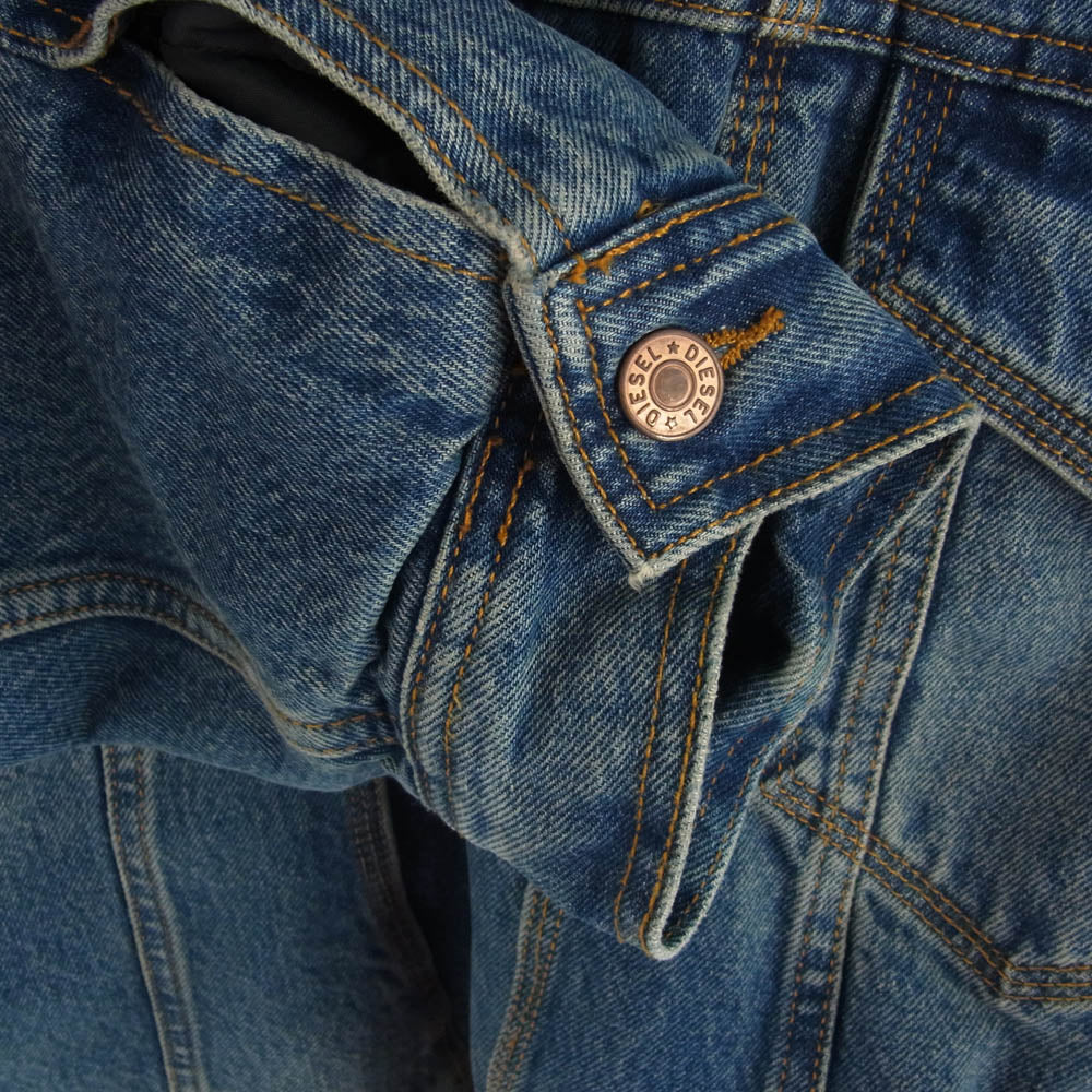 DIESEL ディーゼル D-RESKY 00SXZS-0SAWD ボア デニム ジャケット ライトブルー系 XXL【中古】