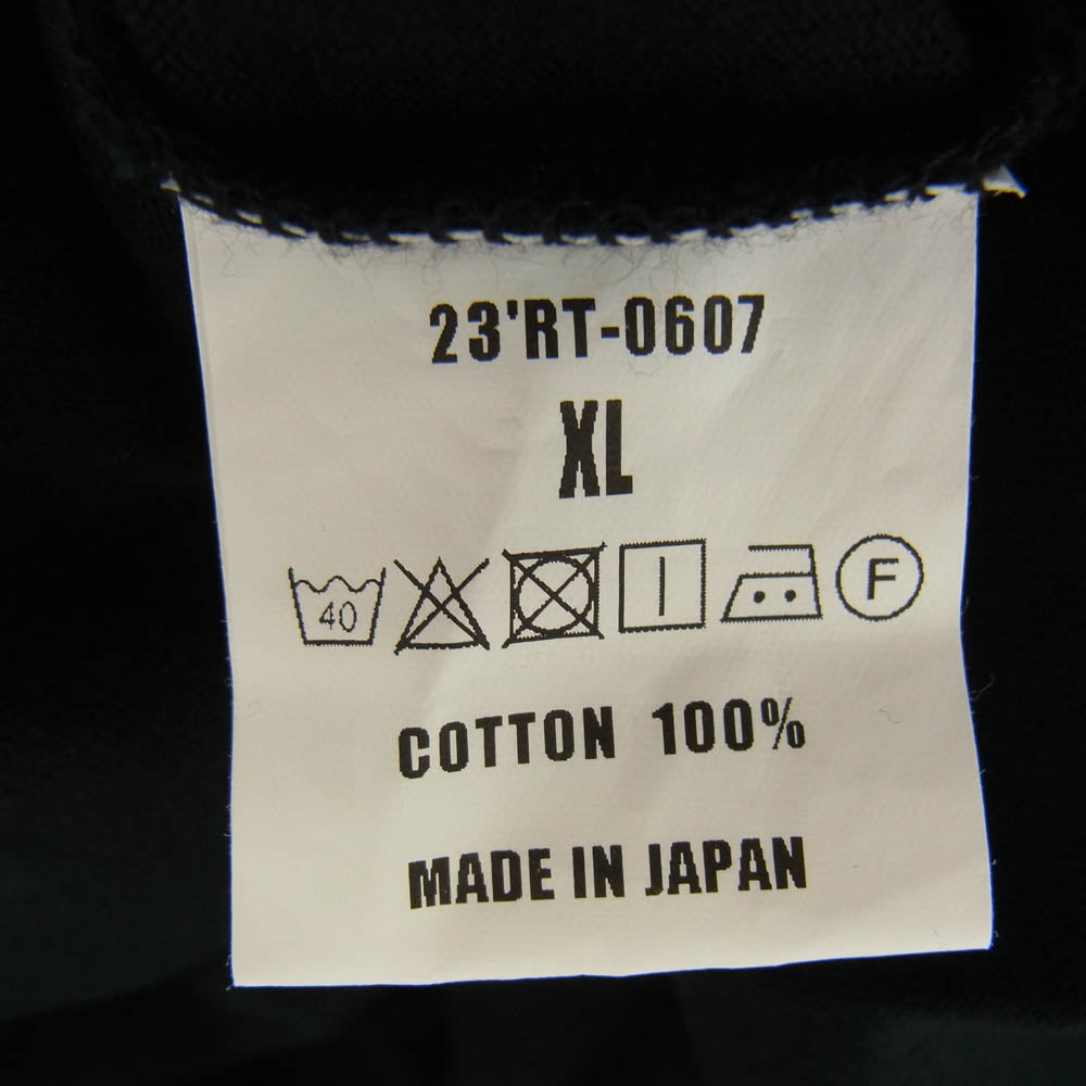 RATS ラッツ 23 RT-0607 The RATS TEE ロゴプリント クルーネック 半袖 Tシャツ ブラック系 XL【新古品】【未使用】【中古】