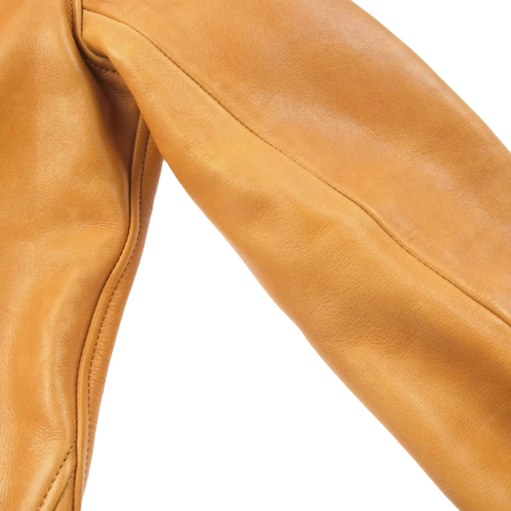 WACKO MARIA ワコマリア 12AW 12AW-LEA-07 GUILTYPARTIES A-1 TYPE LEATHER JACKET レザー ジャケット ライトブラウン系 S【中古】