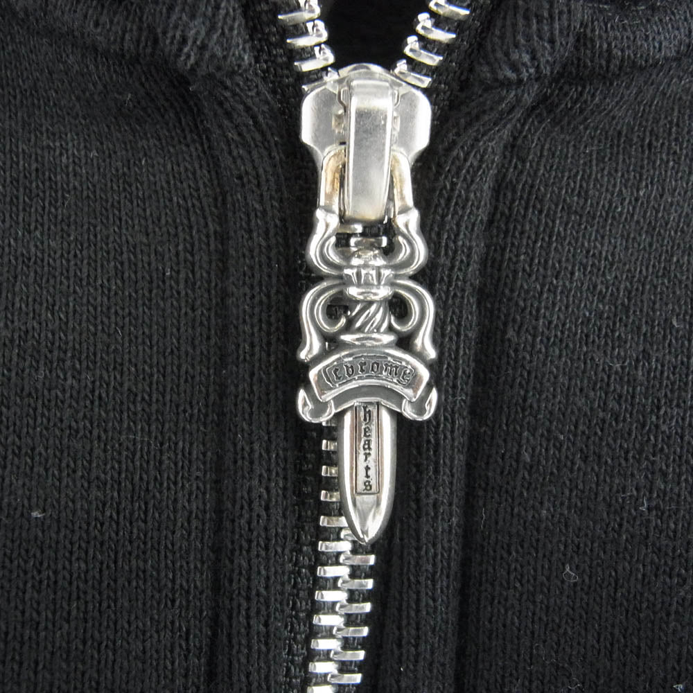 CHROME HEARTS クロムハーツ(原本無) SWTSHRT U SAILIN ON 1/2 ZP ROCKER ARCH BLACK ハーフジップ ダガー 刺繍 スウェット ブラック系 M【中古】