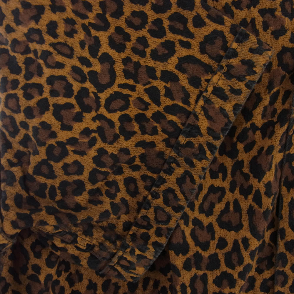 MINEDENIM マインデニム 2004-5001-67-022 Leopard S/S Open Collar SH レオパード プリント 半袖 オープン シャツ ブラック系 ブラウン系 2【中古】