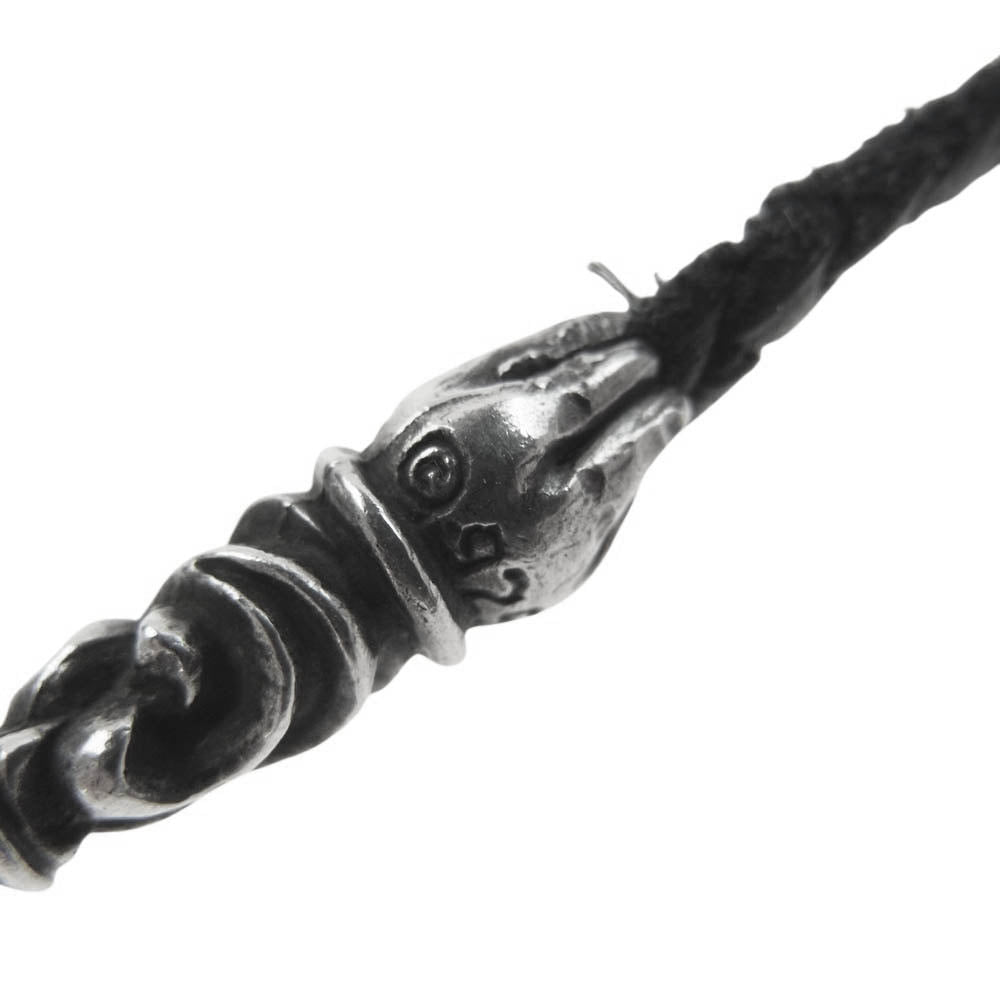 CHROME HEARTS クロムハーツ(原本無) CAMPANA カンパナ ペンダントトップ レザーブレイド ネックレス シルバー系 ブラック系【中古】