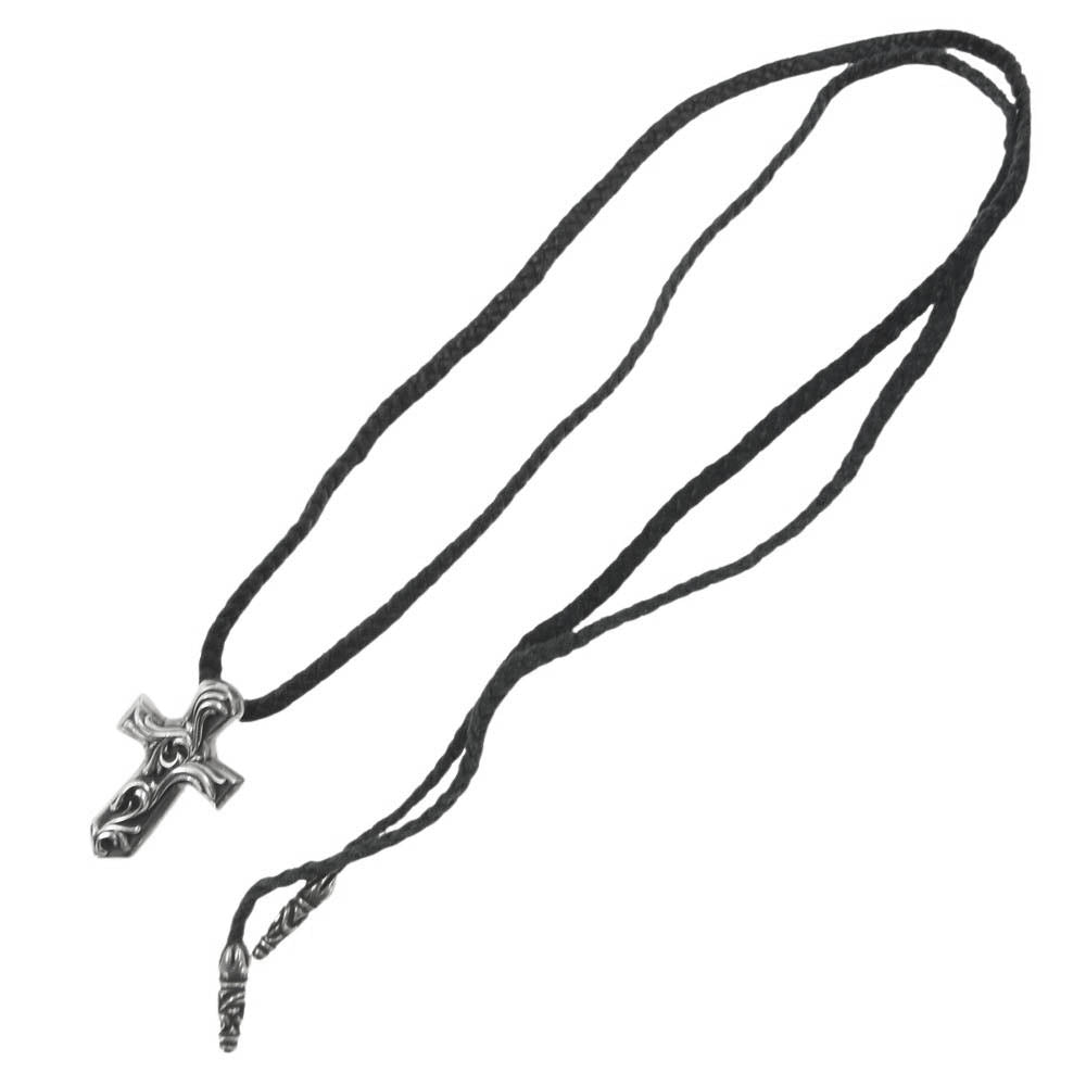 CHROME HEARTS クロムハーツ(原本無) VULCAN CROSS SM BC スモール バルカンクロス ペンダントトップ レザーブレイド ネックレス シルバー系【中古】
