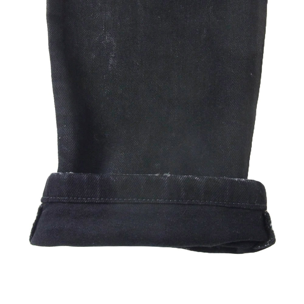 BALMAIN バルマン ダメージ加工 クラシック バイカー ジーンズ デニム パンツ ブラック系 30【中古】