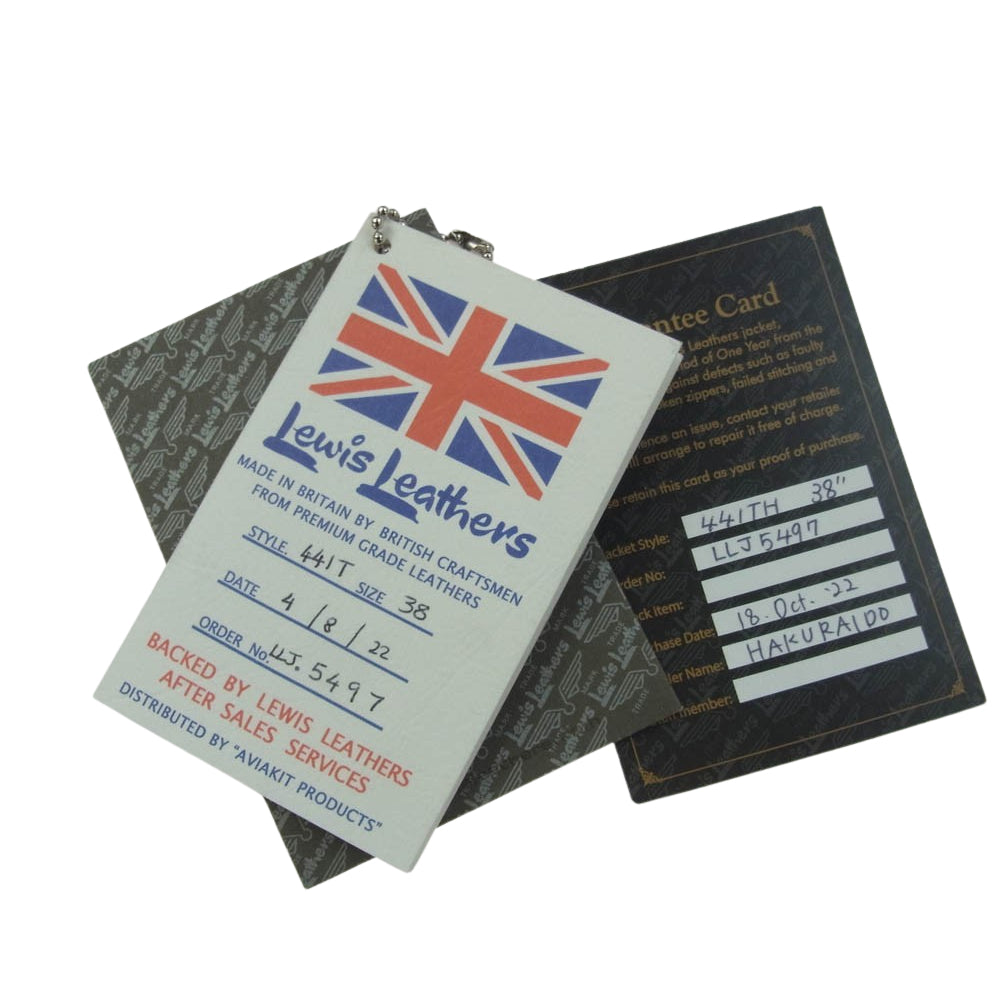 Lewis Leathers ルイスレザー 441T CYCLONE TIGHT FIT サイクロン タイトフィット レザー ダブルライダース ジャケット ブラック系 38【中古】