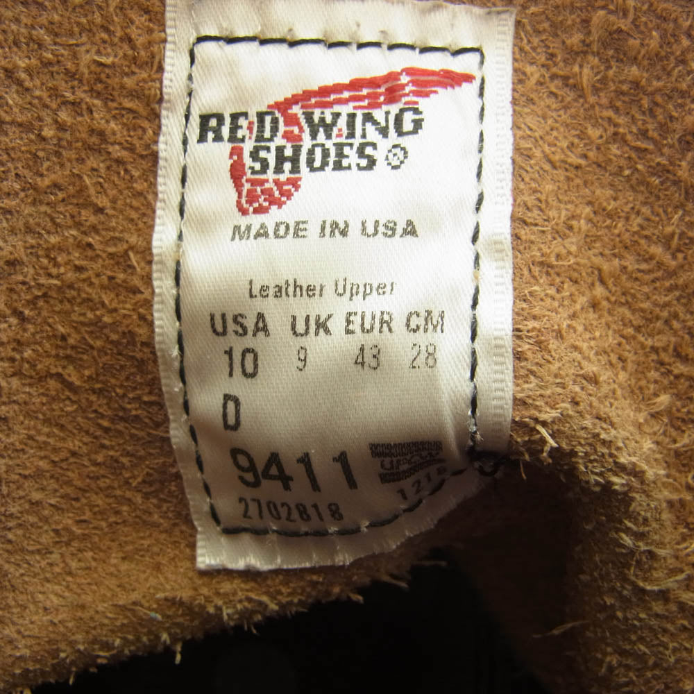 RED WING レッドウィング 9411 BECKMAN ベックマン ワーク ブーツ レッド系 ワインレッド系 28cm【中古】