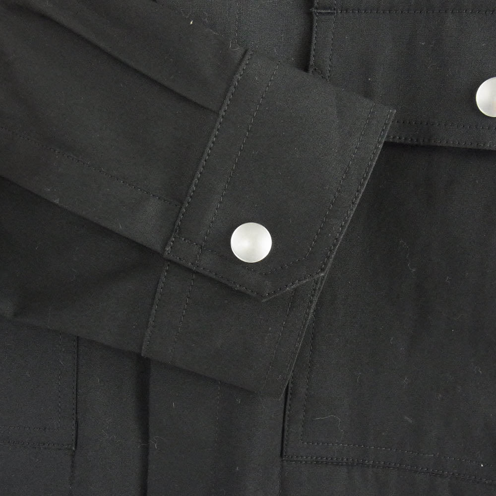 Rick Owens リックオウエンス RU01D3729-TE Heavy Cotton Outershirt ヘビーコットン アウター シャツ 長袖 スナップボタン ブラック系 50【中古】