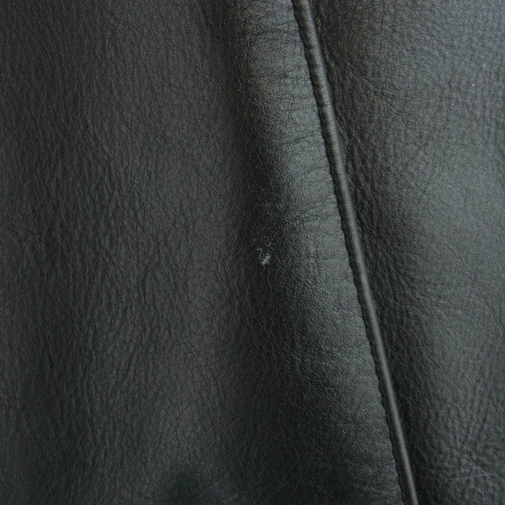 VANSON バンソン 9D 襟付 シングル レザーライダース ジャケット ブラック系 40【中古】