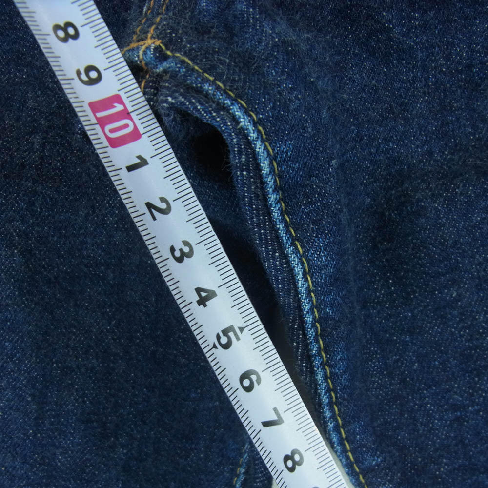 RESOLUTE リゾルト ワンウォッシュ セルビッチ ストレート デニム パンツ ボタンフライ ボタン裏刻印10 インディゴブルー系 W30 L30【中古】