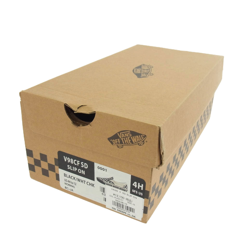 VANS バンズ V98CF SD × STANDARD CALIFORNIA スタンダードカリフォルニア 20周年コラボ スリッポン スニーカー ブラック系 オフホワイト系 22.5cm【中古】