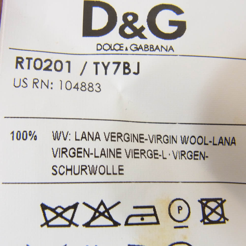 DOLCE&GABBANA ドルチェアンドガッバーナ TY7BJ ウール ヘンリーネック 半袖 Tシャツ ブラック系 M【中古】