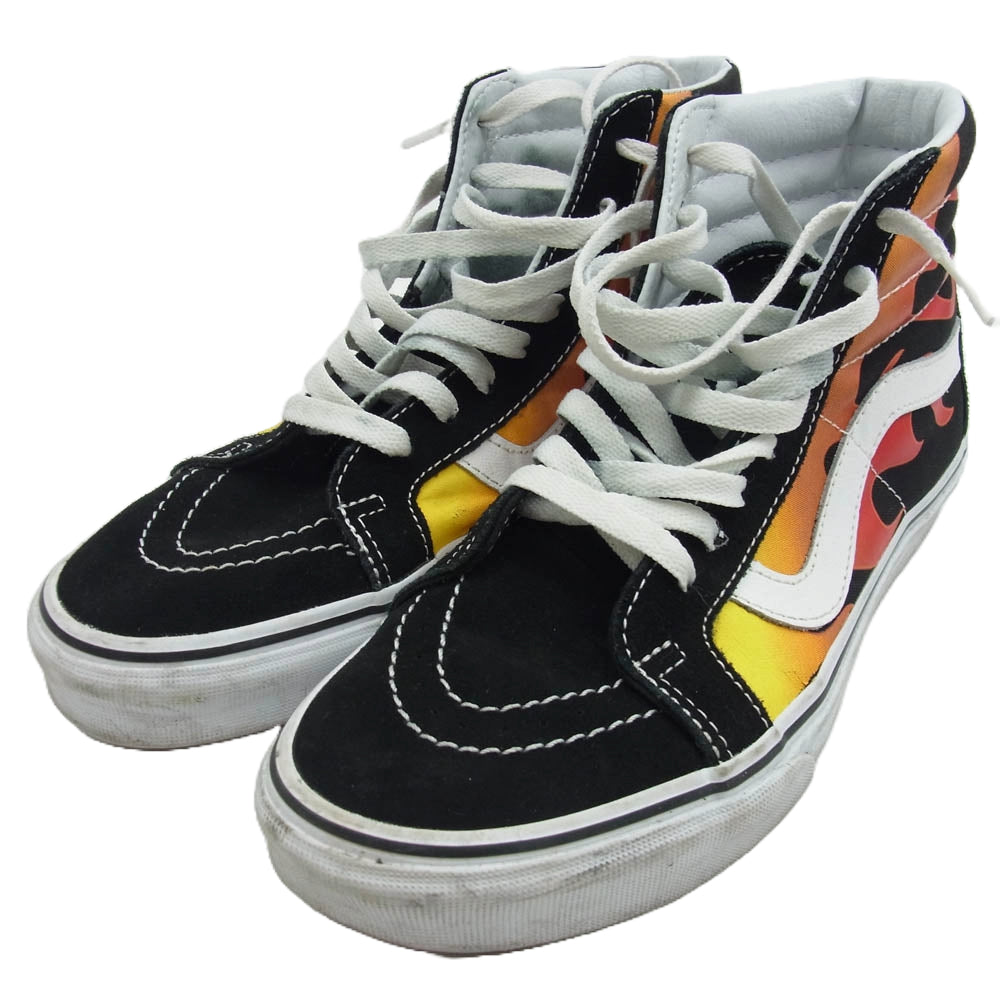 VANS バンズ SK8-HI ファイヤーパターン ハイカットスニーカー ブラック系 レッド系 25cm【中古】
