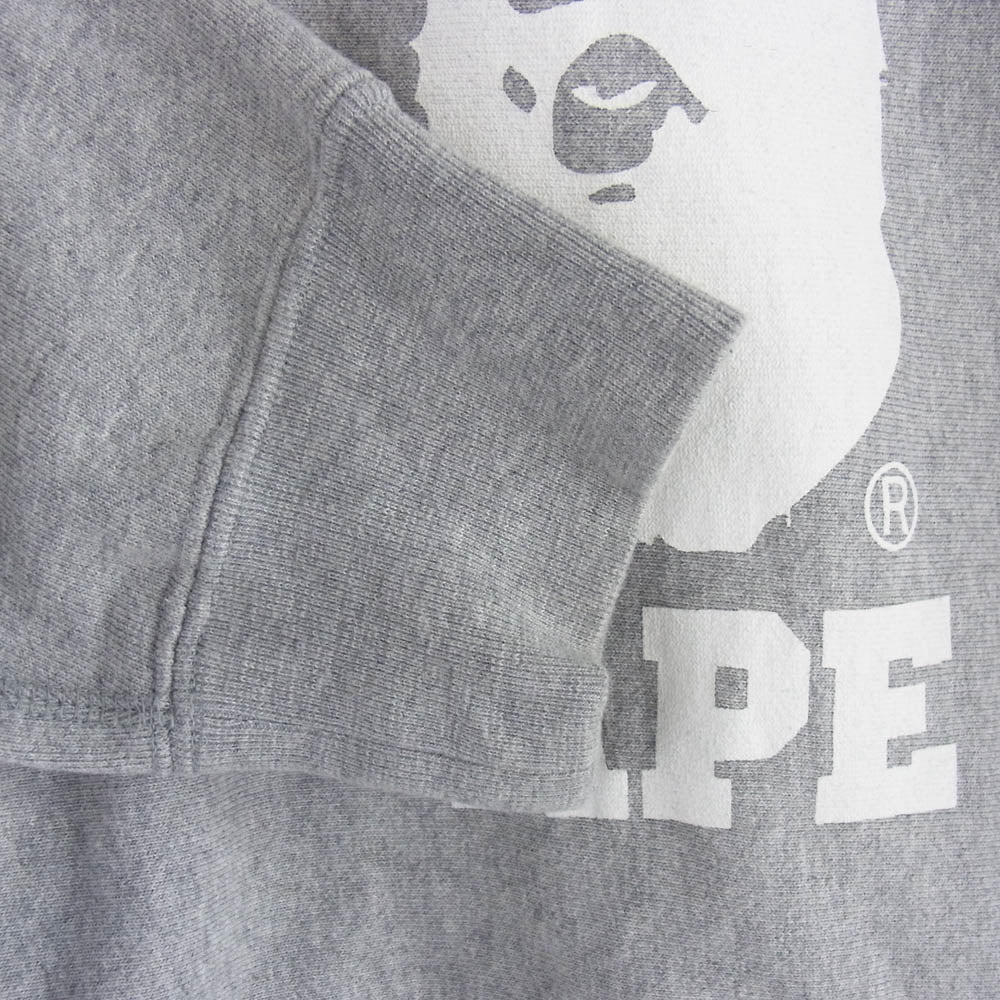 A BATHING APE アベイシングエイプ BAPE BY A BATHING APE エイプ ベイプ ロゴ プリント スウェット グレー系 M【中古】