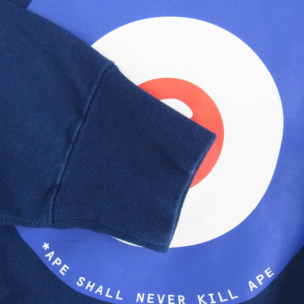 A BATHING APE アベイシングエイプ 001SW0701011X BAPE エイプ ベイプ ロゴ プリント スウェット ネイビー系 M【中古】