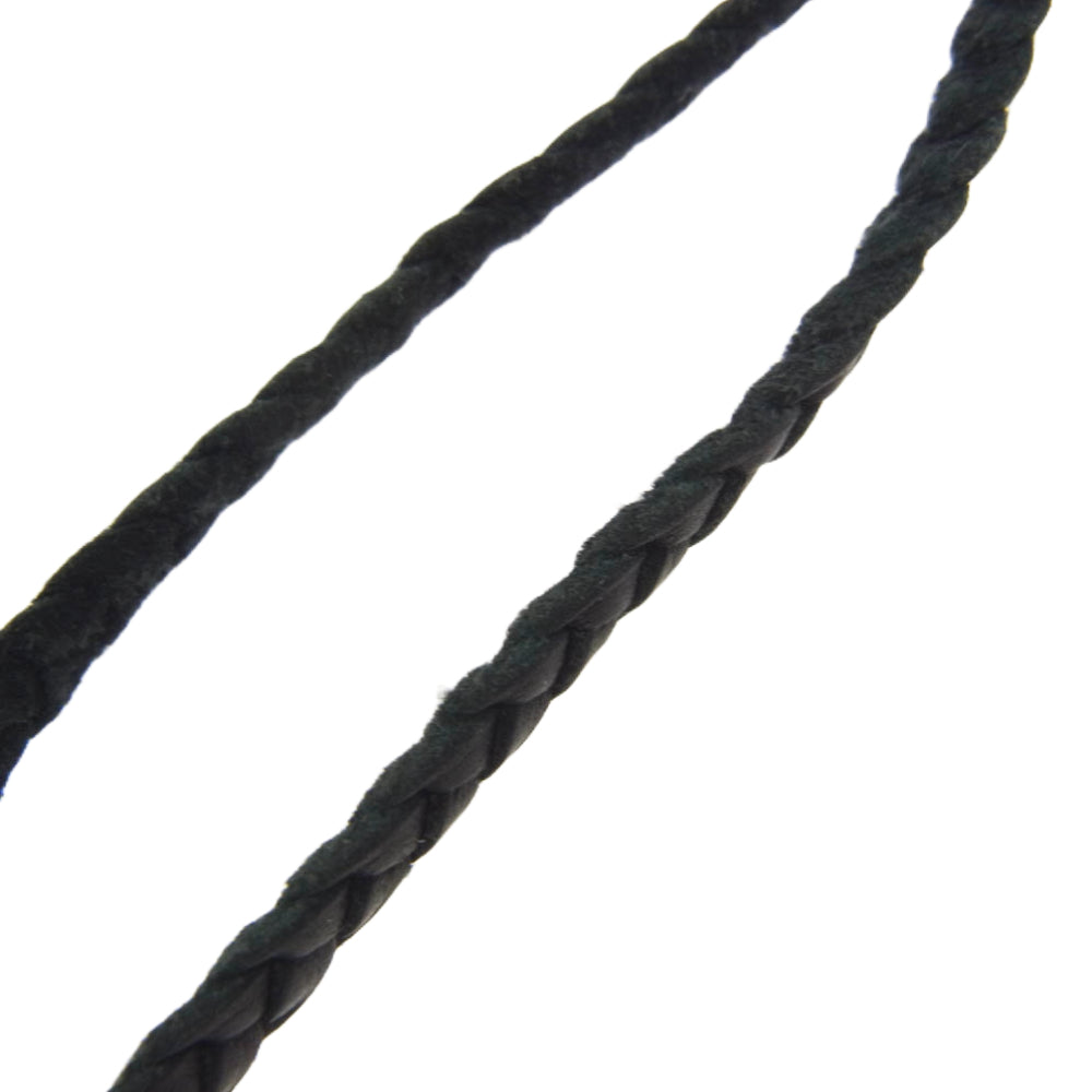 CHROME HEARTS クロムハーツ(原本無) LEATHER BRAID スクロール レザー ブレイド レザーブレード ネックレス チェーン ブラック系【中古】