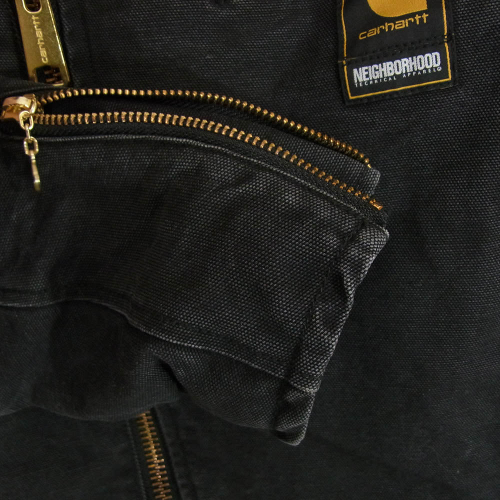 NEIGHBORHOOD ネイバーフッド 14AW 142BECTN-JKM02S × carhartt カーハート キャンバス ダック ライダースジャケット ブラック系 S【中古】