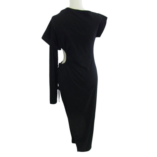 FUMIKA UCHIDA フミカウチダ FU-R-0P002 アシンメトリー 変形 ワンピース ドレス ブラック系 L【中古】