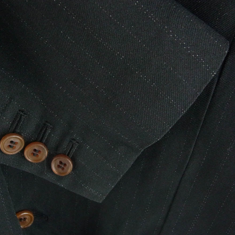 BLACK COMME des GARCONS ブラックコムデギャルソン 22AW ストライプ 3B ロング テーラード ジャケット ブラック系 M【中古】