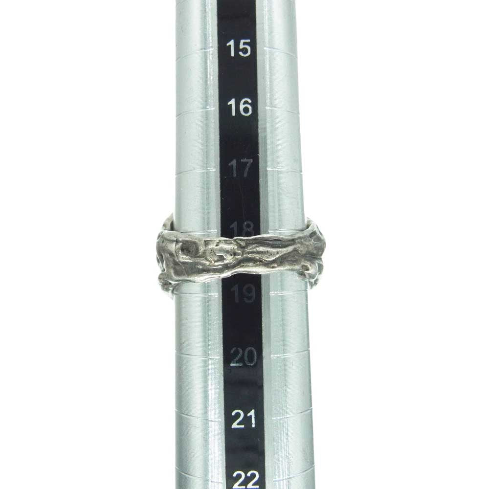 ドライボーンズ スクエア スカル リング シルバー系 レッド系 18.5号【中古】