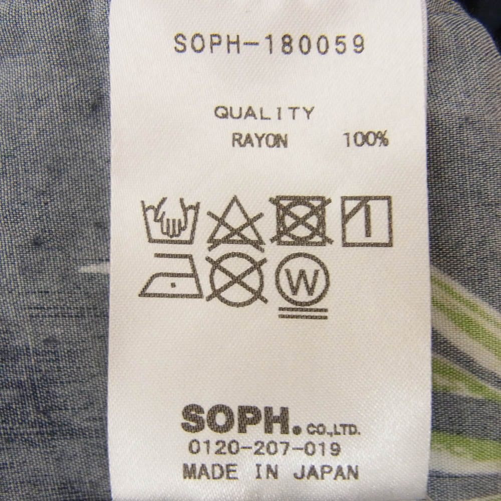 SOPHNET. ソフネット SOPH-180059 チャイナボタン アロハ シャツ ネイビー系 S【中古】
