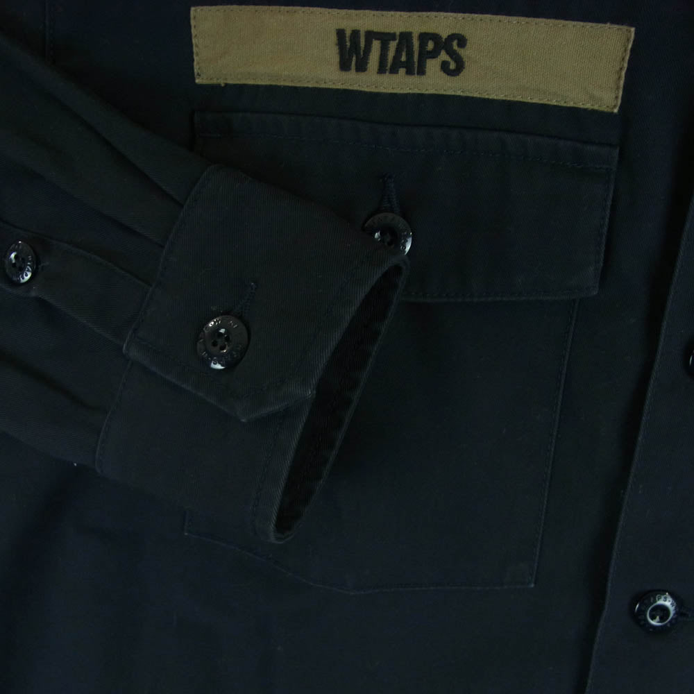 WTAPS ダブルタップス 21AW 211BRDT-SHM02 Jungle 01 LS COTTON TWILL コットン ツイル ユーティリティ シャツ 長袖 ブラック系 03【中古】