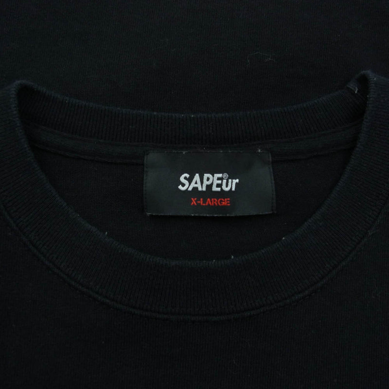 SAPEur サプール ロンT XL ロッドマン ブラック SAPEUR サプール ロッドマン レオパード ロゴ ロングスリーブ T