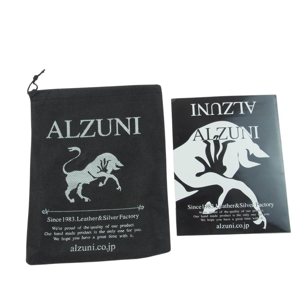 ALZUNI アルズニ 三つ折り財布 コンパクト ミニ財布 ブラック系【極上美品】【中古】