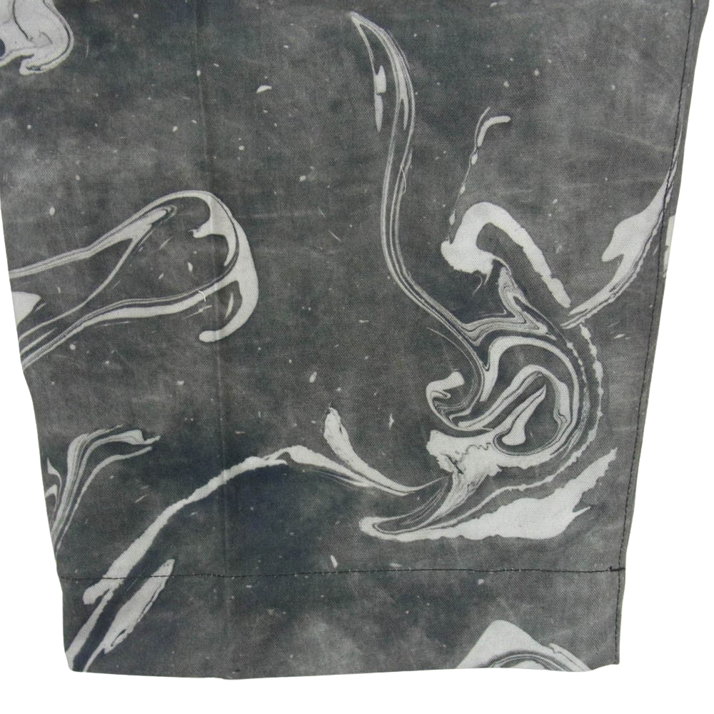 KUON クオン 114PT020200 Suminagashi Printed Hakama Trousers 墨流し ハカマ トラウザーズ パンツ チャコール系 L【美品】【中古】