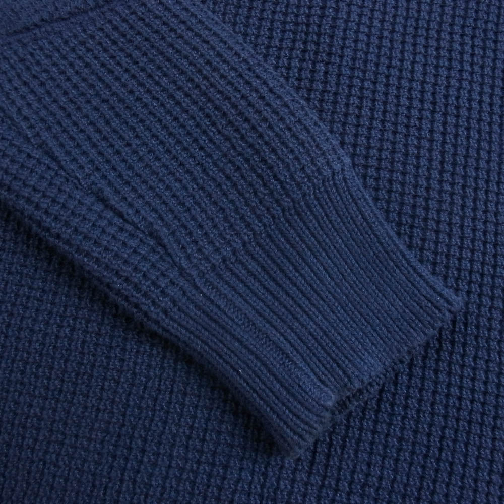 ADDICT CLOTHES アディクトクローズ パテッドワッフル コットン ニット ネイビー系 36【中古】