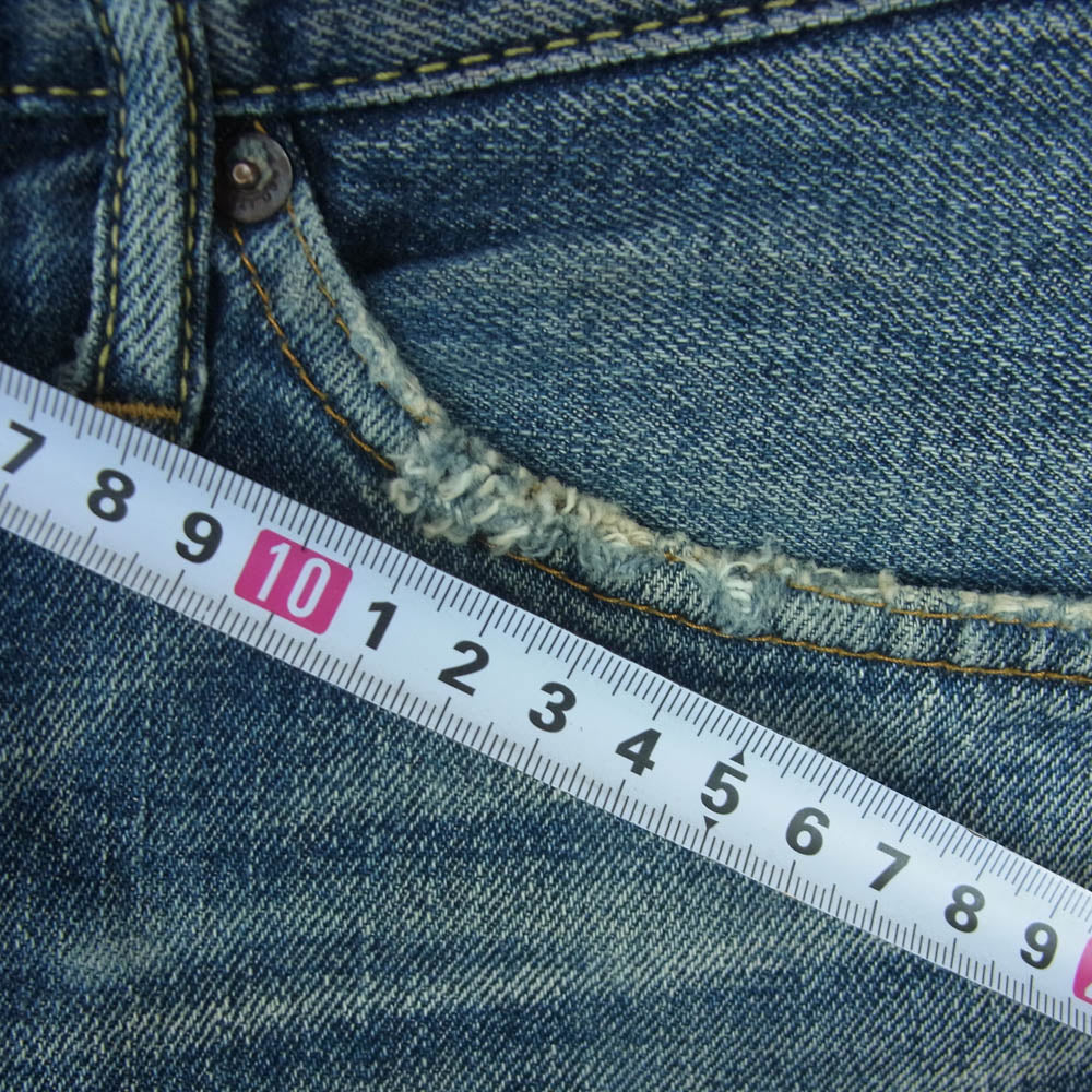 TMT ティーエムティー ボタンフライ セルビッチ ストレート デニム パンツ 日本製 インディゴブルー系 M 30【中古】